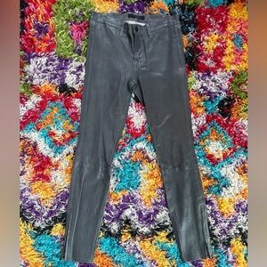 J Brand Gray and Black Leather Pants